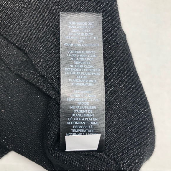 ⭐️NEW⭐️White House Black Market OFF-THE-SHOULDER FRINGE TUNIC SHIMMER SWEATER - Picture 9 of 9